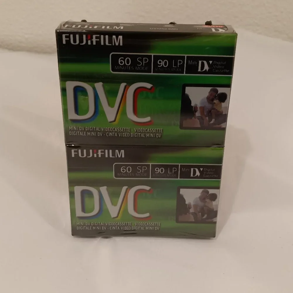 Fuji Film DVC 60 Mini Cassette Tape DVM60 SP 60min LP 90min Set of 2 Sealed NEW